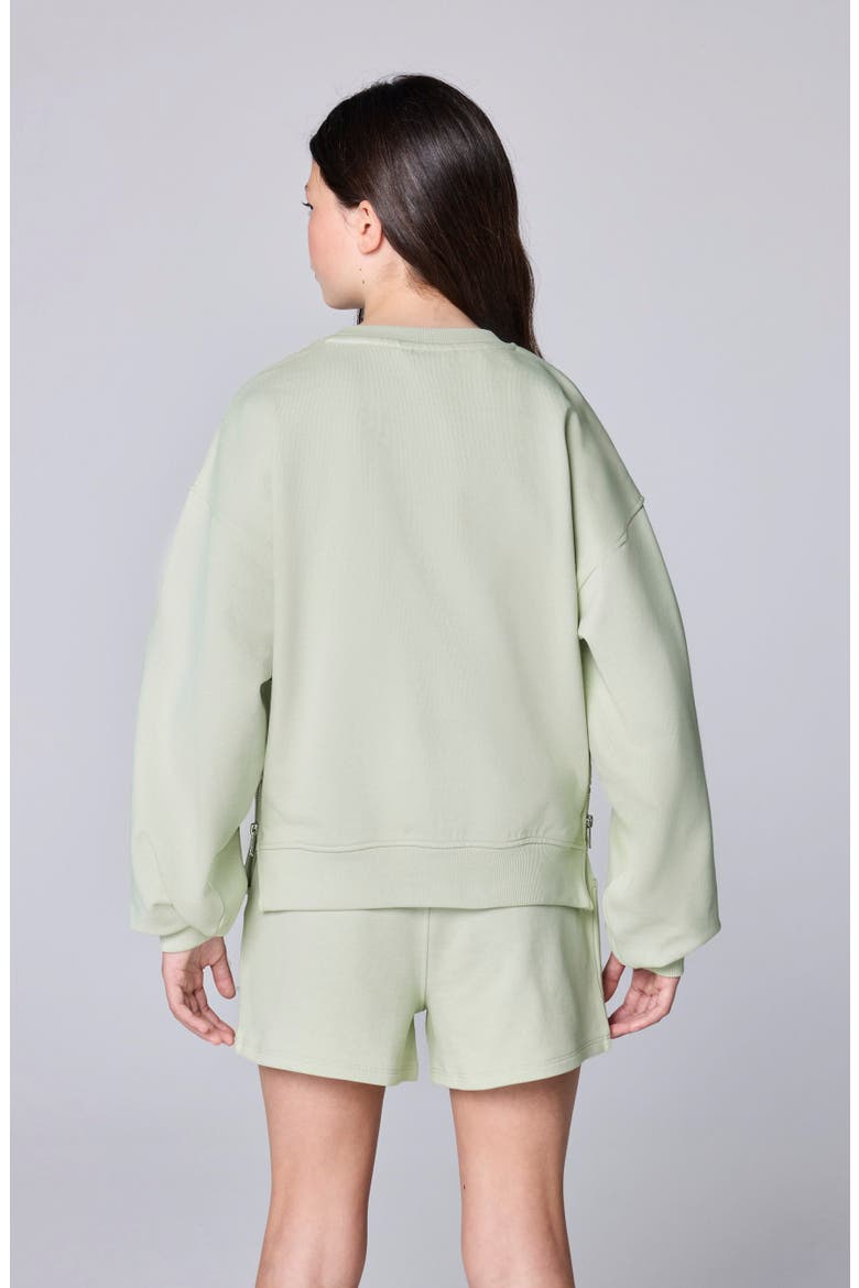 Kids' smALLSAINTS Zip Detail 2-Piece Sweat Set, Alternate, color, MINT GREEN