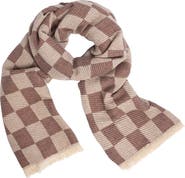 SAACHI Fringe Checker Scarf