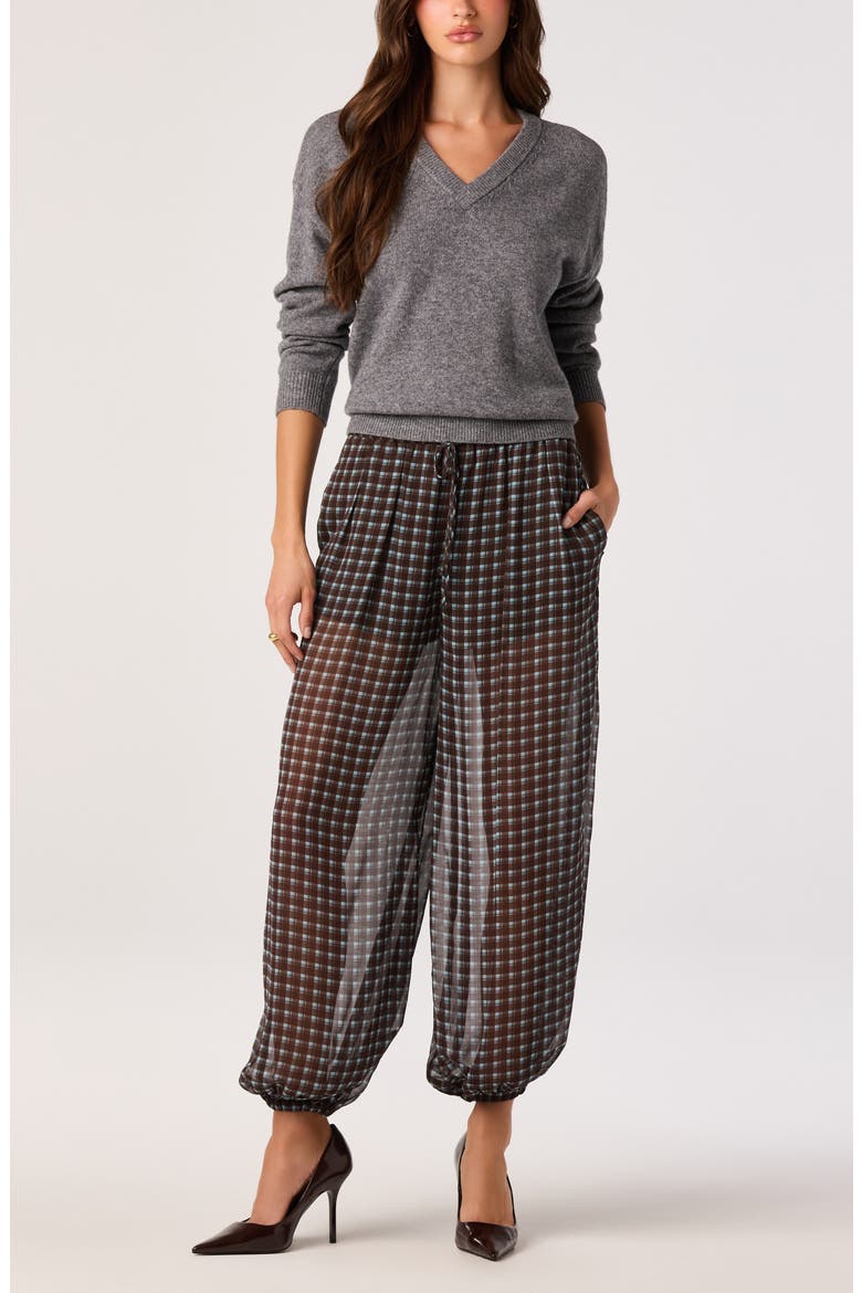 Airen Plaid Ankle Pants, Alternate, color, BROWN BLUE PLAID