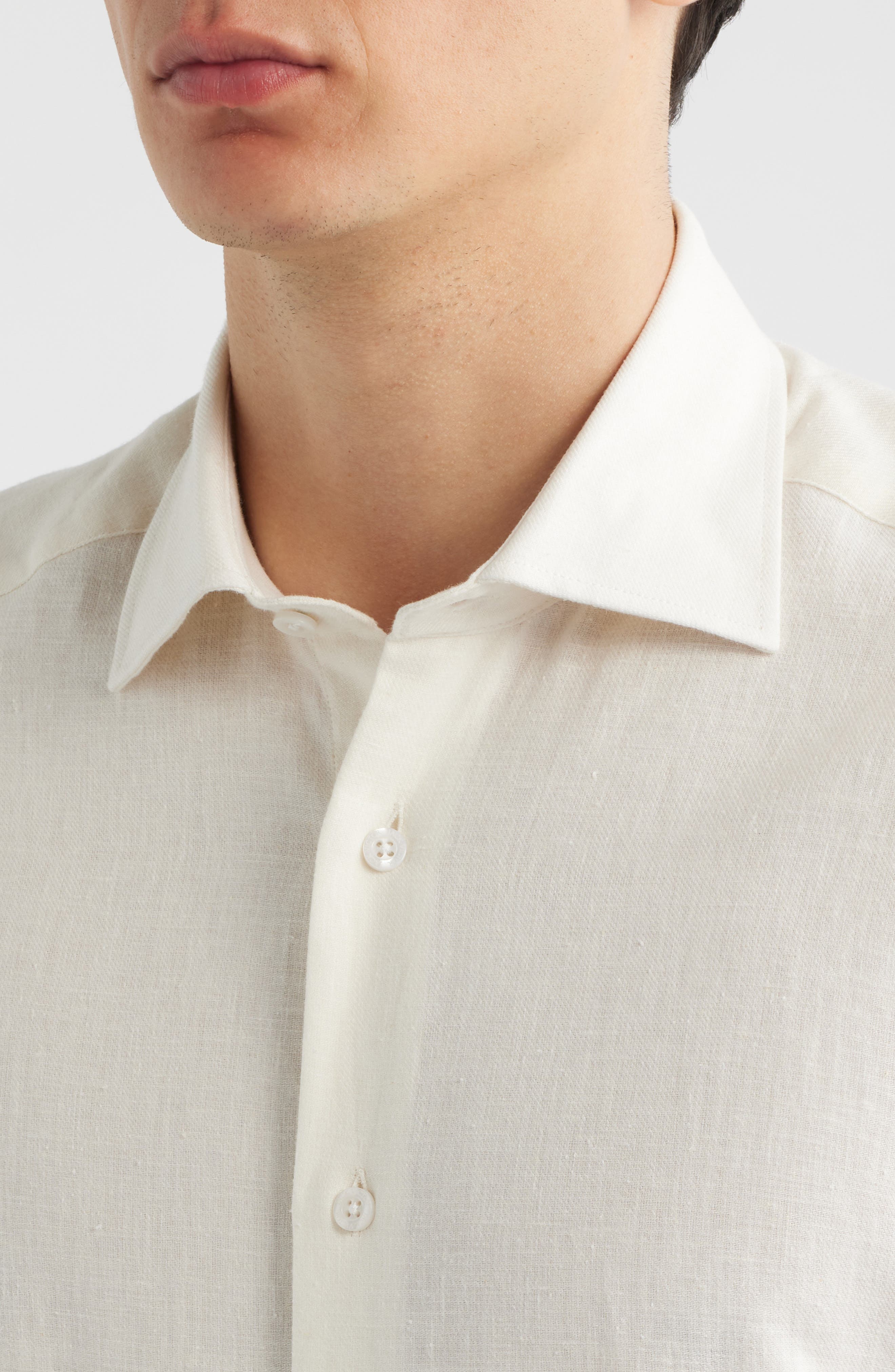 Maxwell Cotton & Linen Button-Up Shirt - image 2