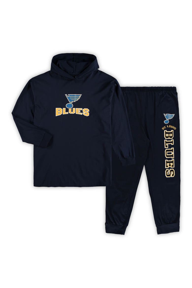 Men's Concepts Sport Navy St. Louis Blues Big & Tall Pullover Hoodie & Joggers Sleep Set, Main, color, Navy