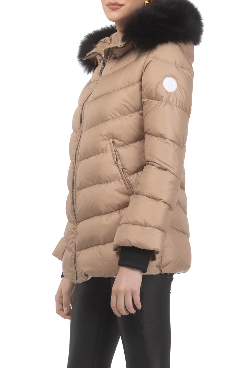 Apres-Ski Jacket With Detachable Toscana Hood Trim, Alternate, color, CAMEL/BLACK
