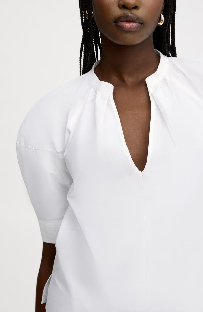 Sam Edelman Puff Sleeve Cotton Poplin Shirt, Alternate, color, Bright White