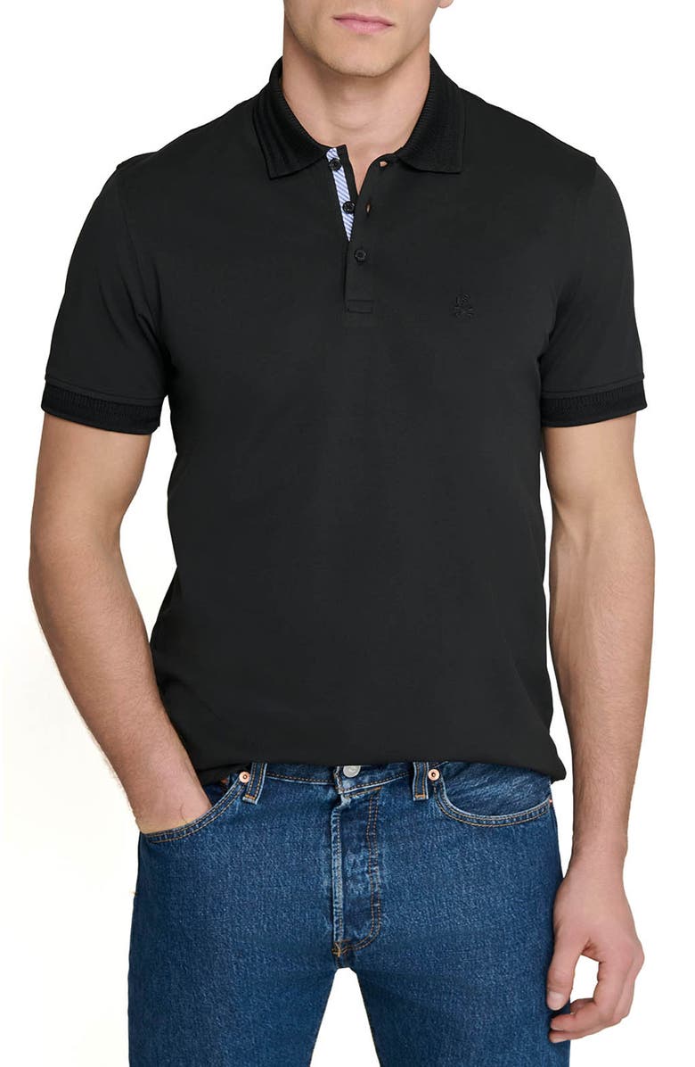 CONSTRUCT Slim Fit Short Sleeve Solid Polo, Main, color, Black