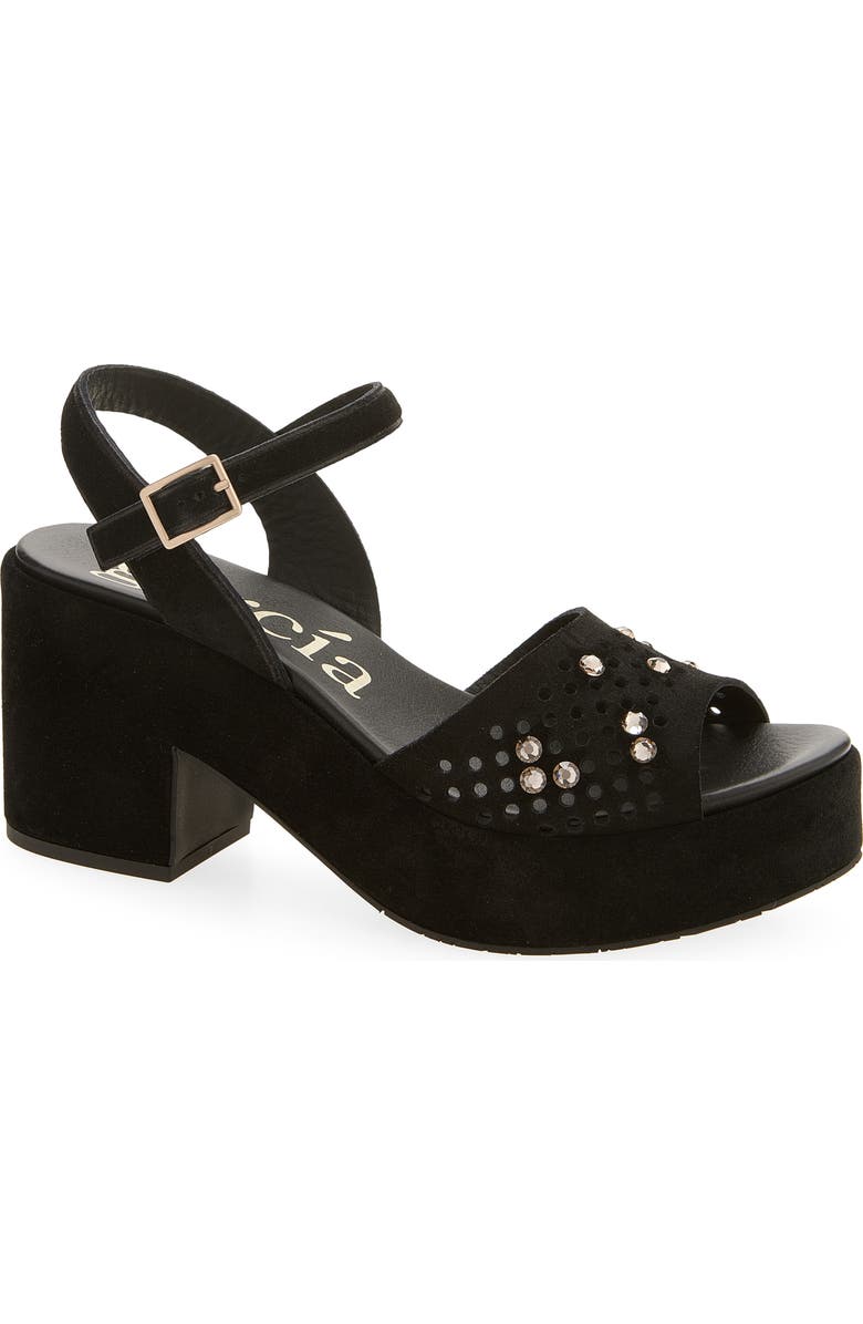 Pedro Garcia Dori Ankle Strap Platform Sandal, Main, color, Black Castoro