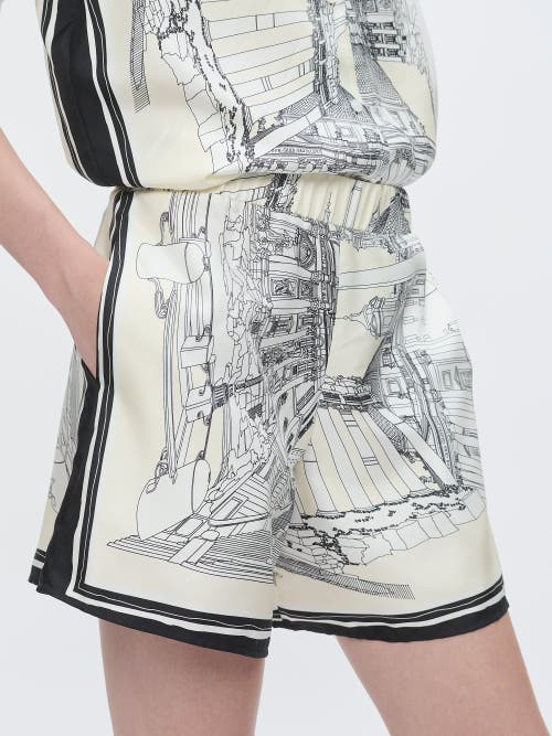 Callas Milano Juvia Landmark-print Silk Twill Shorts In Multi