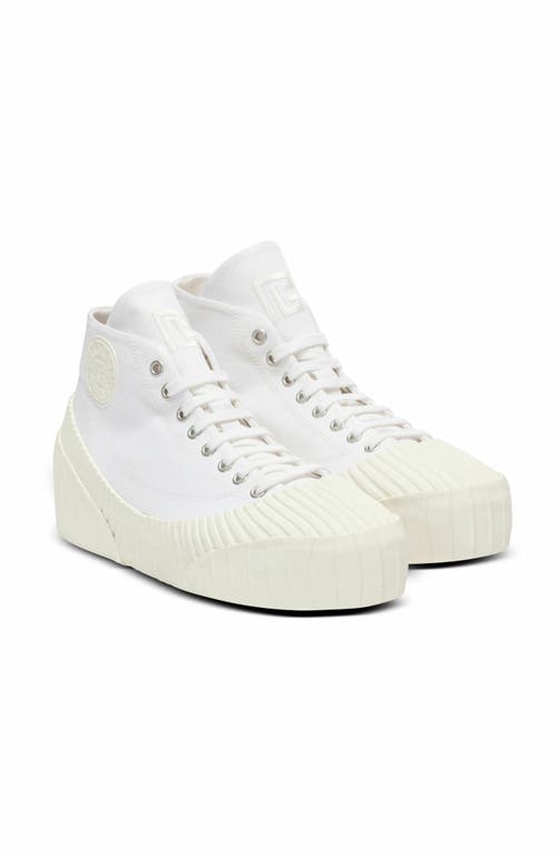 Balmain Riff Low Canvas Sneakers In White