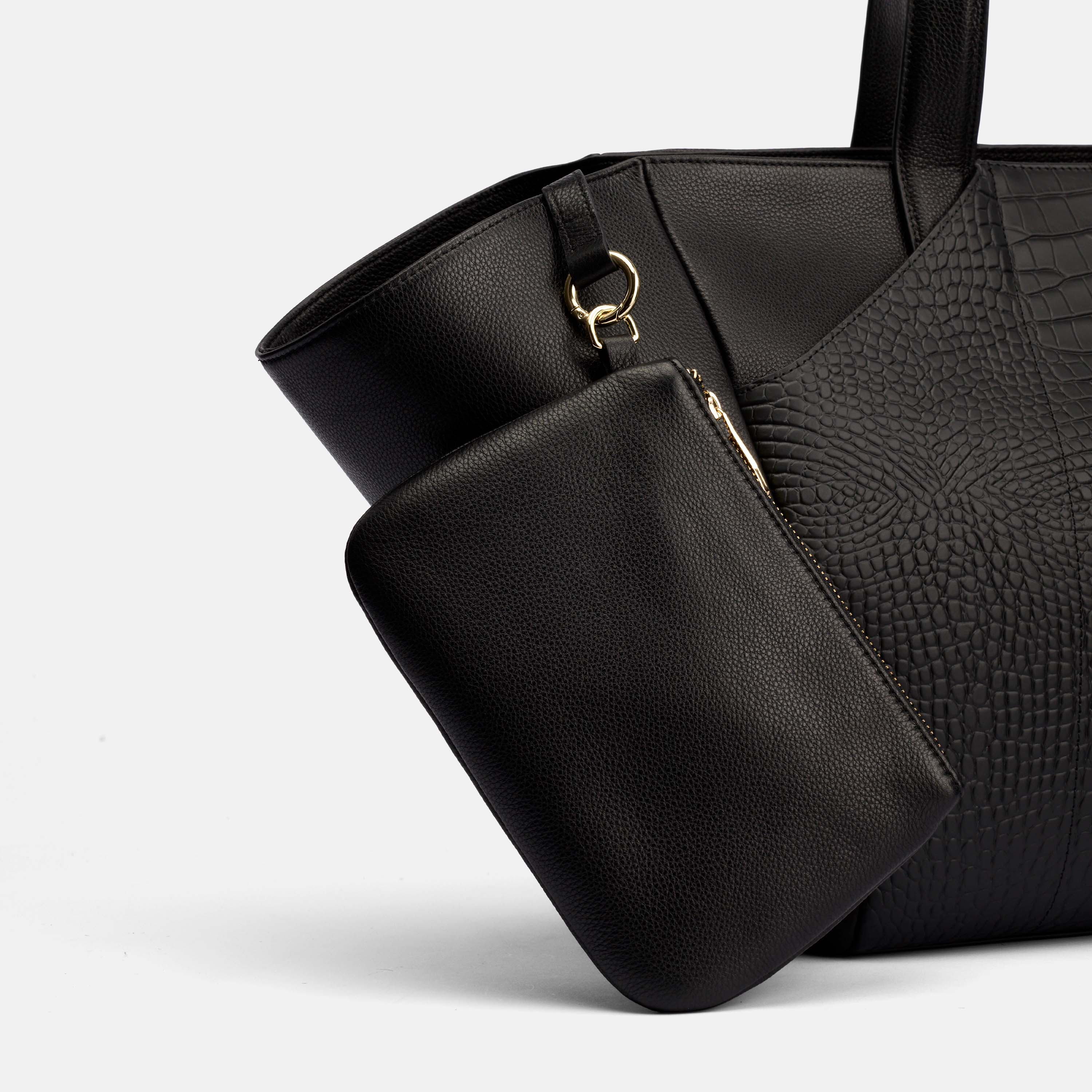 Marissa Structured Tote, Alternate, color, Black Croc