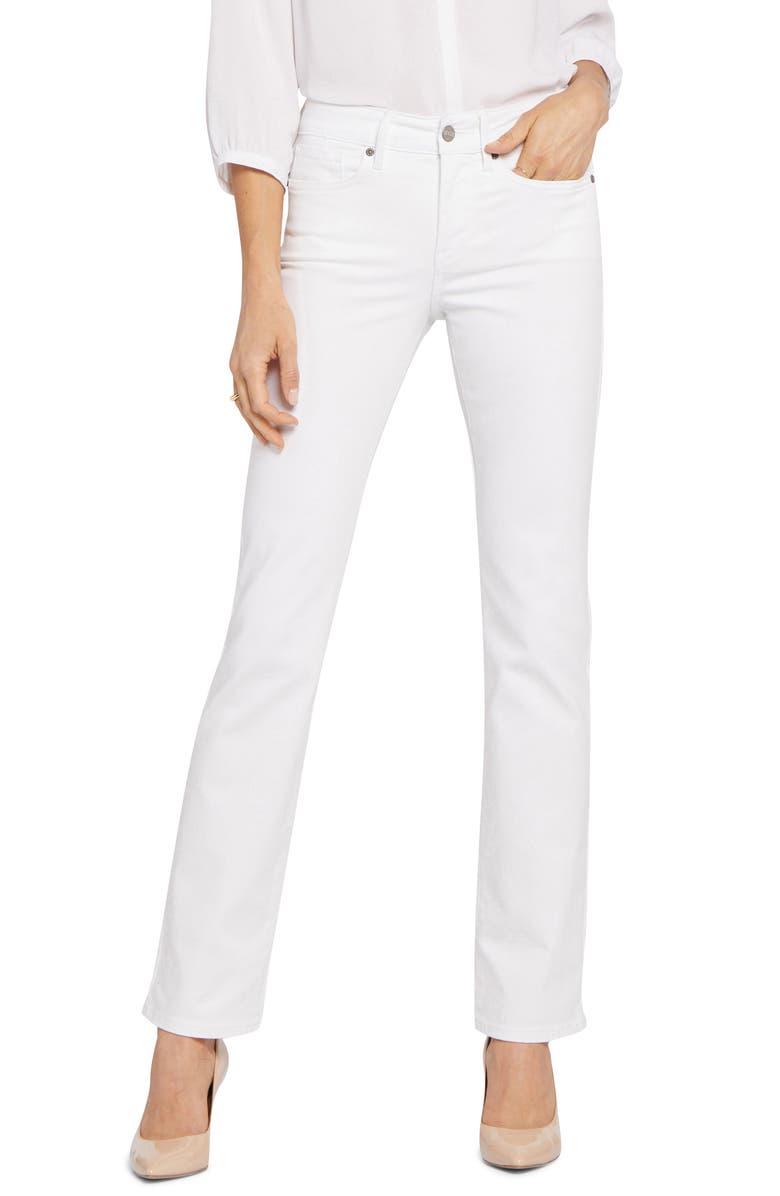 NYDJ Marilyn Straight Leg Jeans, Main, color, Optic White