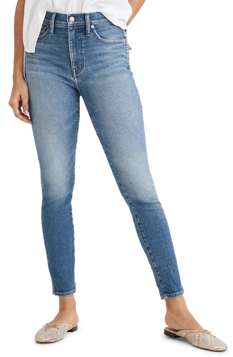 Madewell 10-Inch High Waist Crop Skinny Jeans, Main, color, 