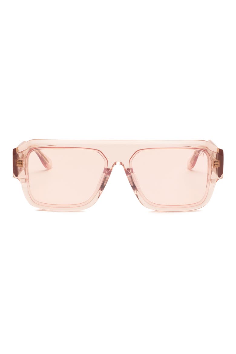 Miami 56mm Flat Top Sunglasses, Main, color, CRYSTAL PINK