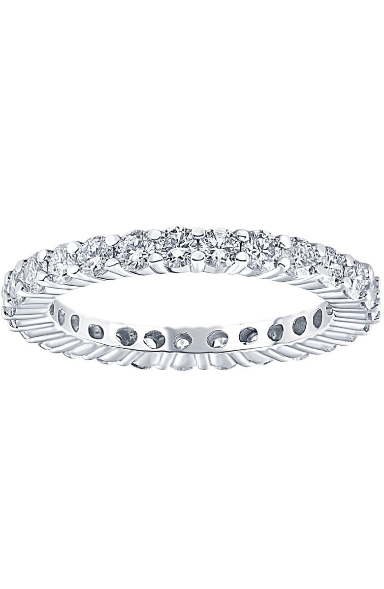Bliss Diamond 1ct Prong Lab Grown Diamond Eternity Wedding Stackable Ring 14K Gold, Main, color, 14K White Gold