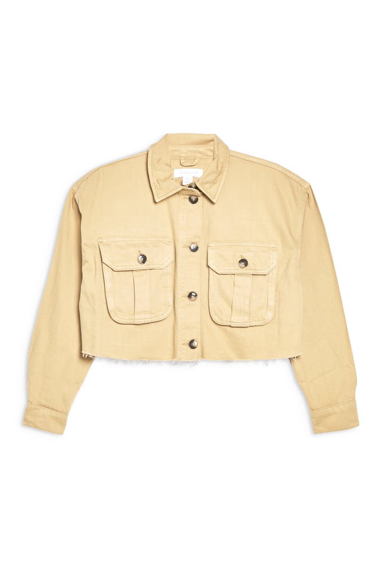 Jack Raw Hem Shirt Jacket, Alternate, color, STONE