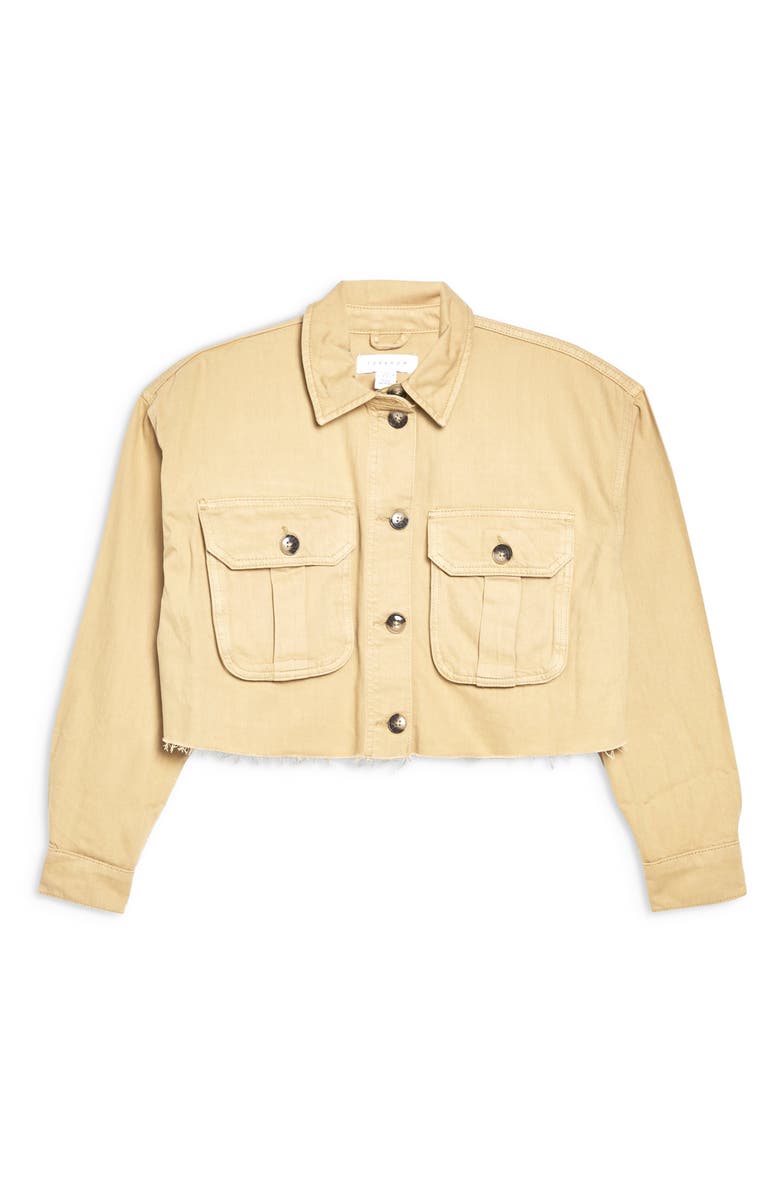 Topshop Jack Raw Hem Shirt Jacket, Alternate, color,