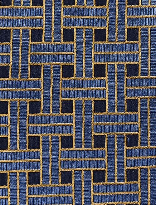 Oak Hill Premium By Dxl Big & Tall Patterned Link Silk Tie In Navy