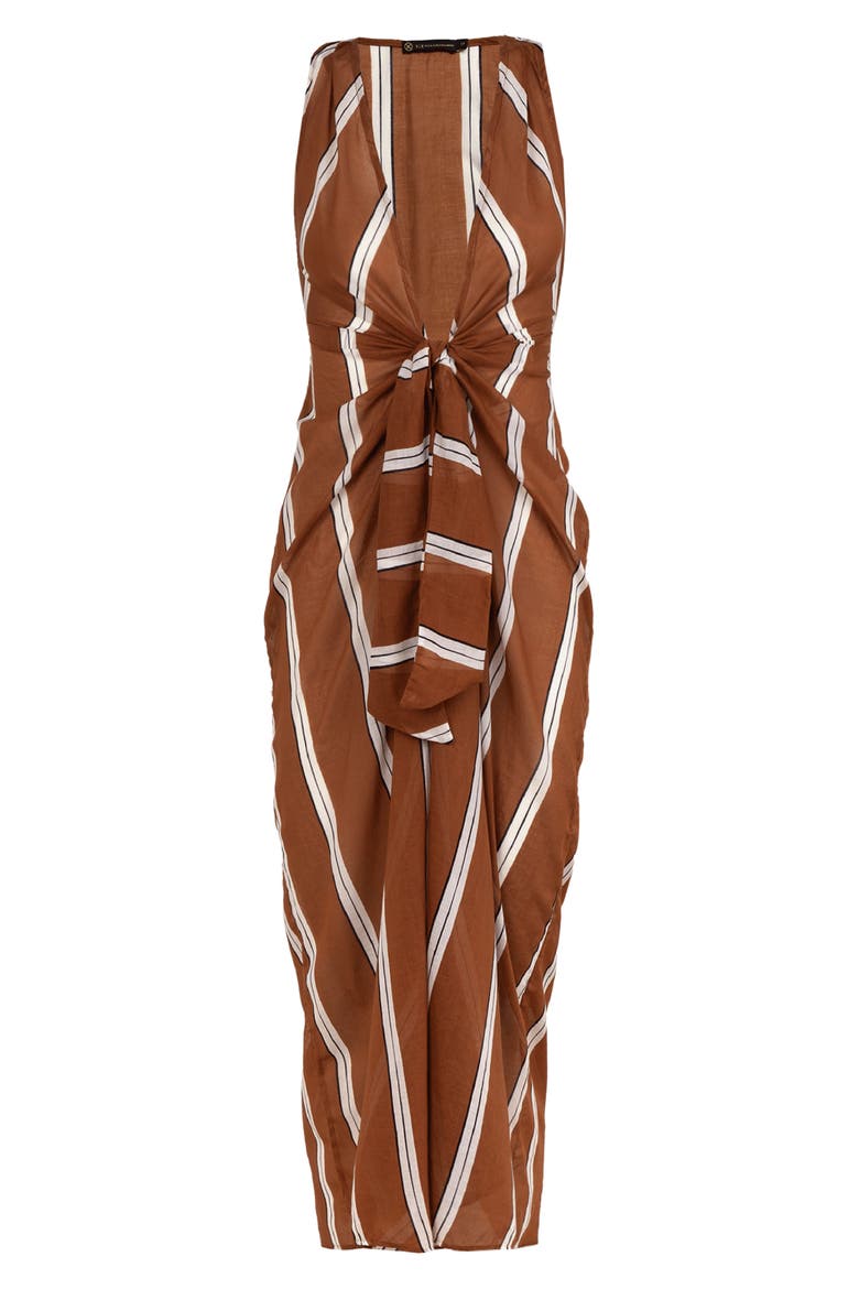 Mita Long Cover-Up Dress, Alternate, color, BROWN MULTI