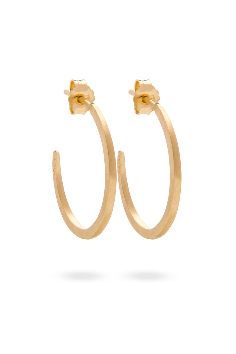 Crescent Moon Hoops. Handmade in Italy, Main, color, Gold Plated