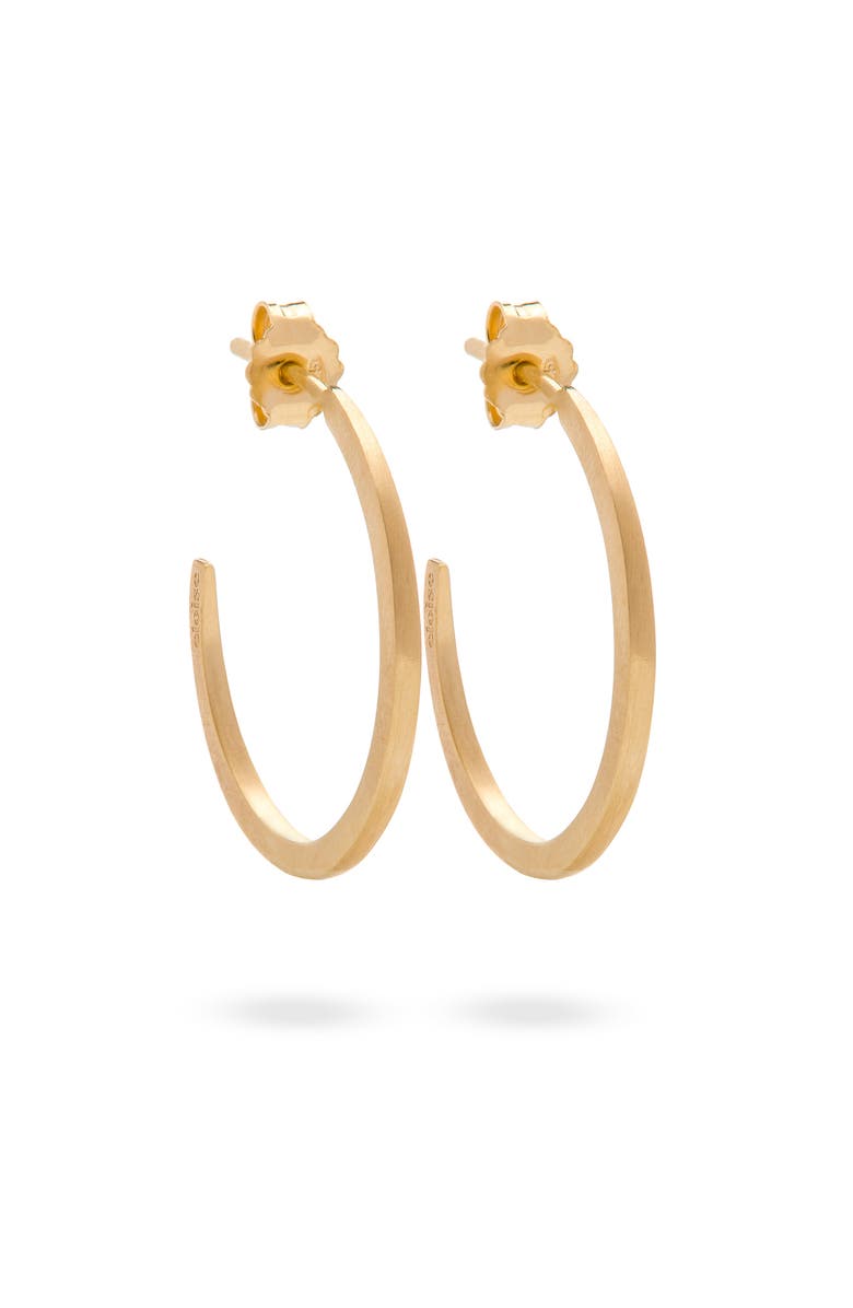 Eloise Jewelry Crescent Moon Hoops. Handmade in Italy, Main, color, Gold Plated