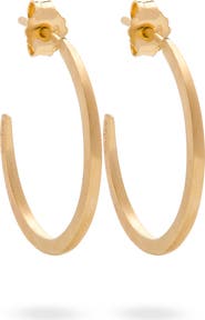 Eloise Jewelry Crescent Moon Hoops. Handmade in Italy