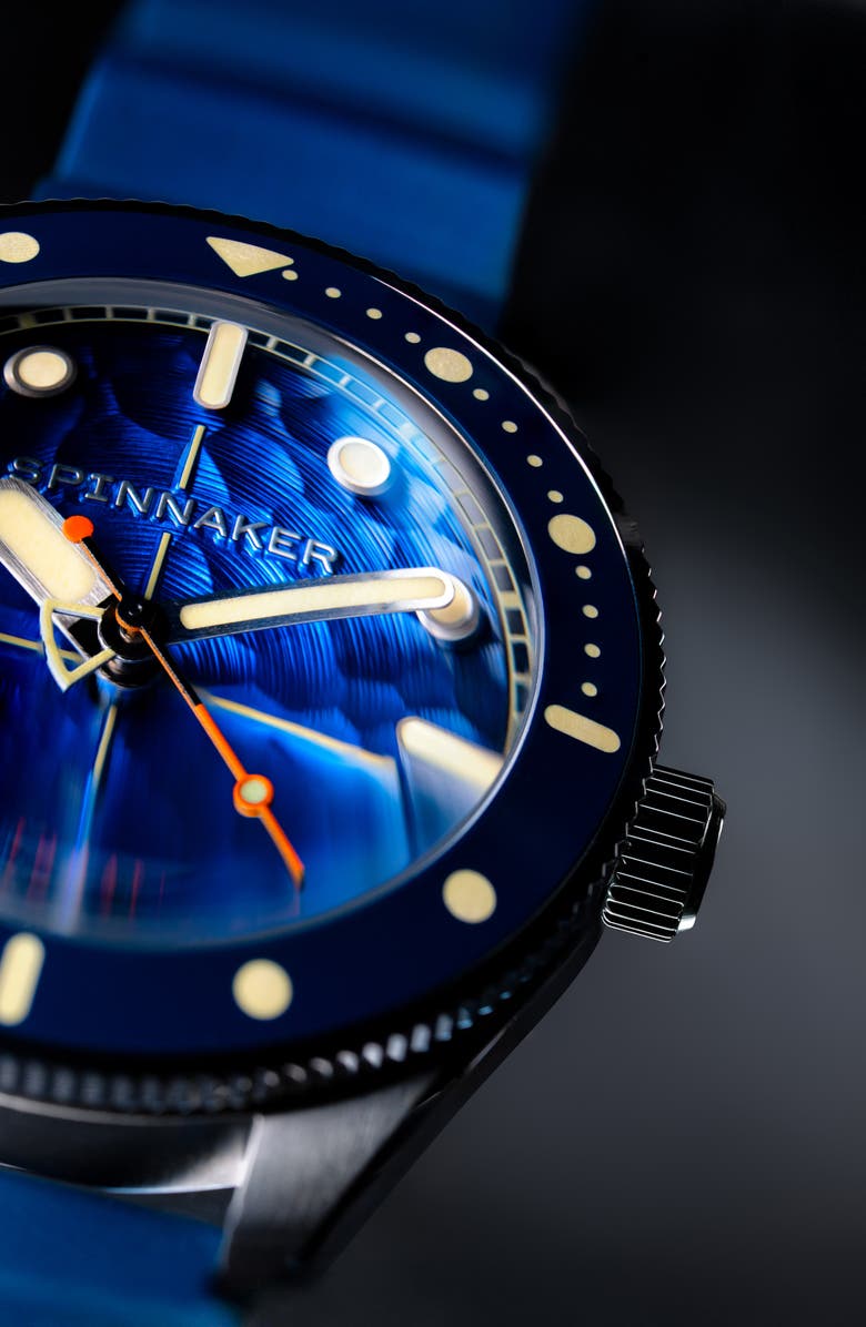 SPINNAKER Challenger Automatic Bracelet Watch, 42mm, Alternate, color, Blue