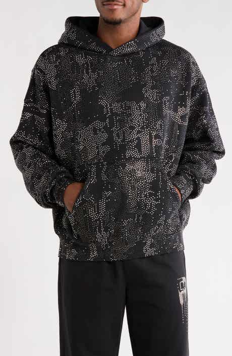 Studded Camo Cotton Fleece Hoodie