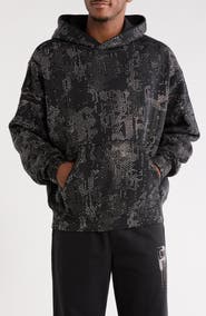 PURPLE BRAND Studded Camo Cotton Fleece Hoodie