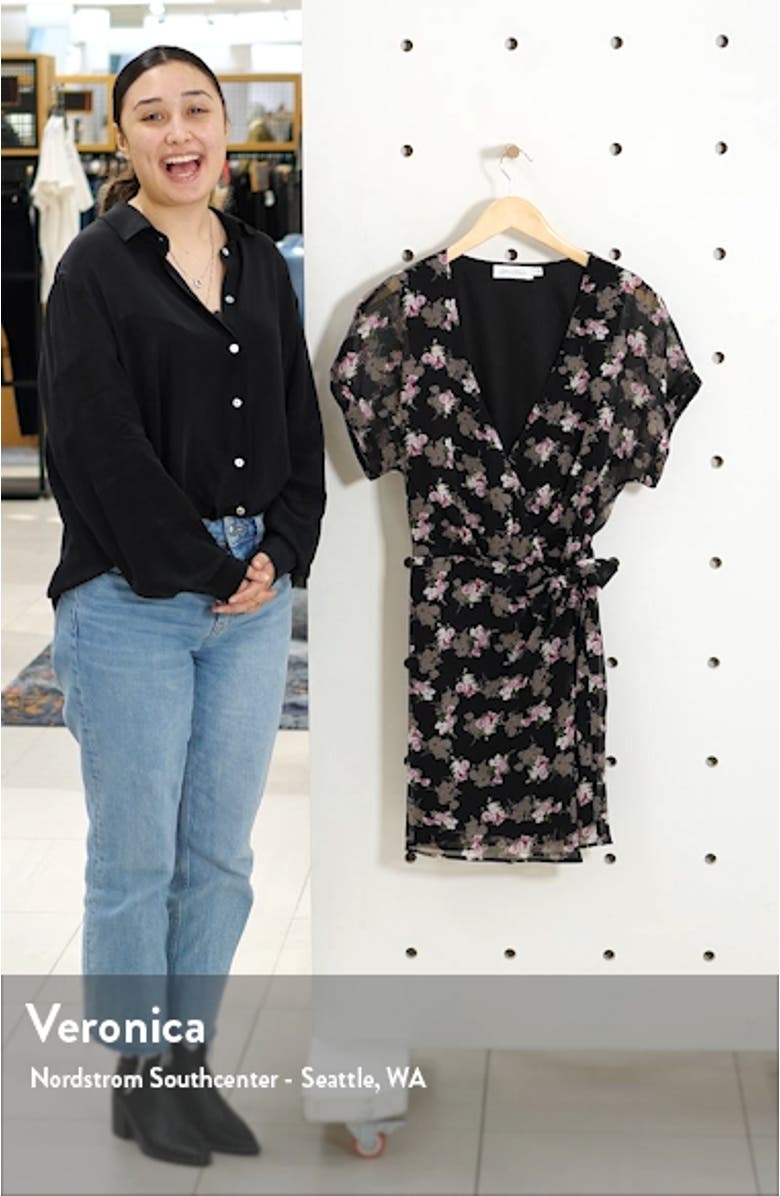 Simone Floral Wrap Front Minidress, sales video thumbnail