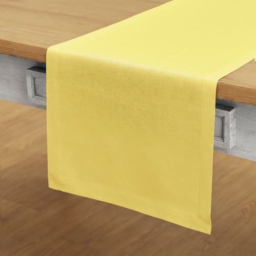 Solino Home Linen Table Runner In Yellow