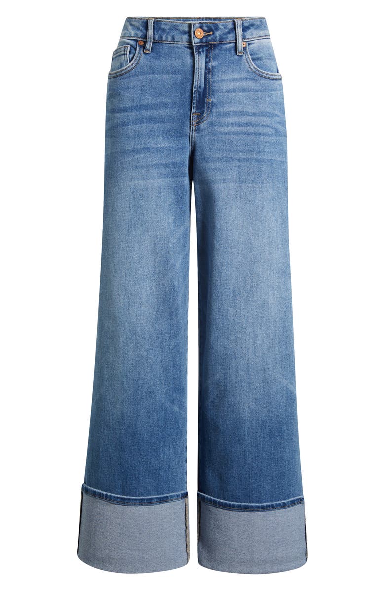 HIDDEN JEANS Cuffed Wide Leg Jeans, Alternate, color, Medium Wash