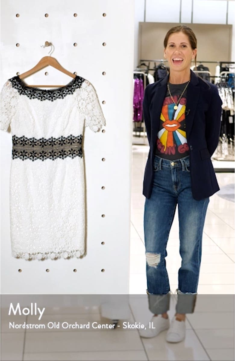 Colorblock Lace Sheath Dress, sales video thumbnail