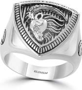EFFY Men's Sterling Silver Capricorn Ring
