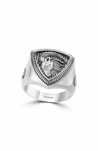 EFFY Men's Sterling Silver Capricorn Ring