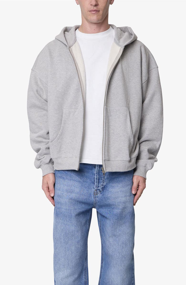 mnml Heavyweight Basic Zip-Up Cotton Hoodie, Main, color, Heather Grey