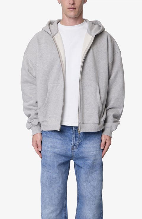 Heavyweight Basic Zip-Up Cotton Hoodie