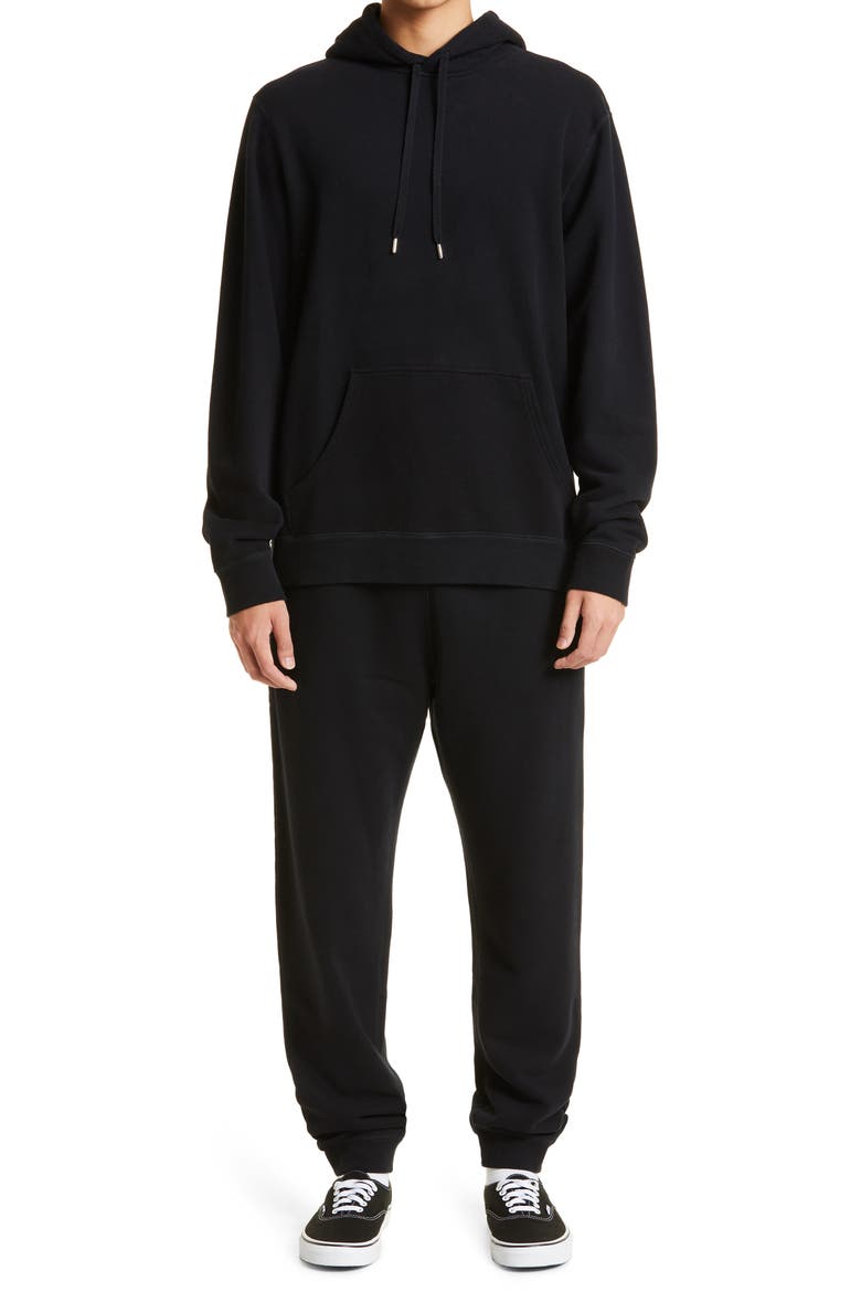 Men's Cotton French Terry Hoodie, Alternate, color, BLACK