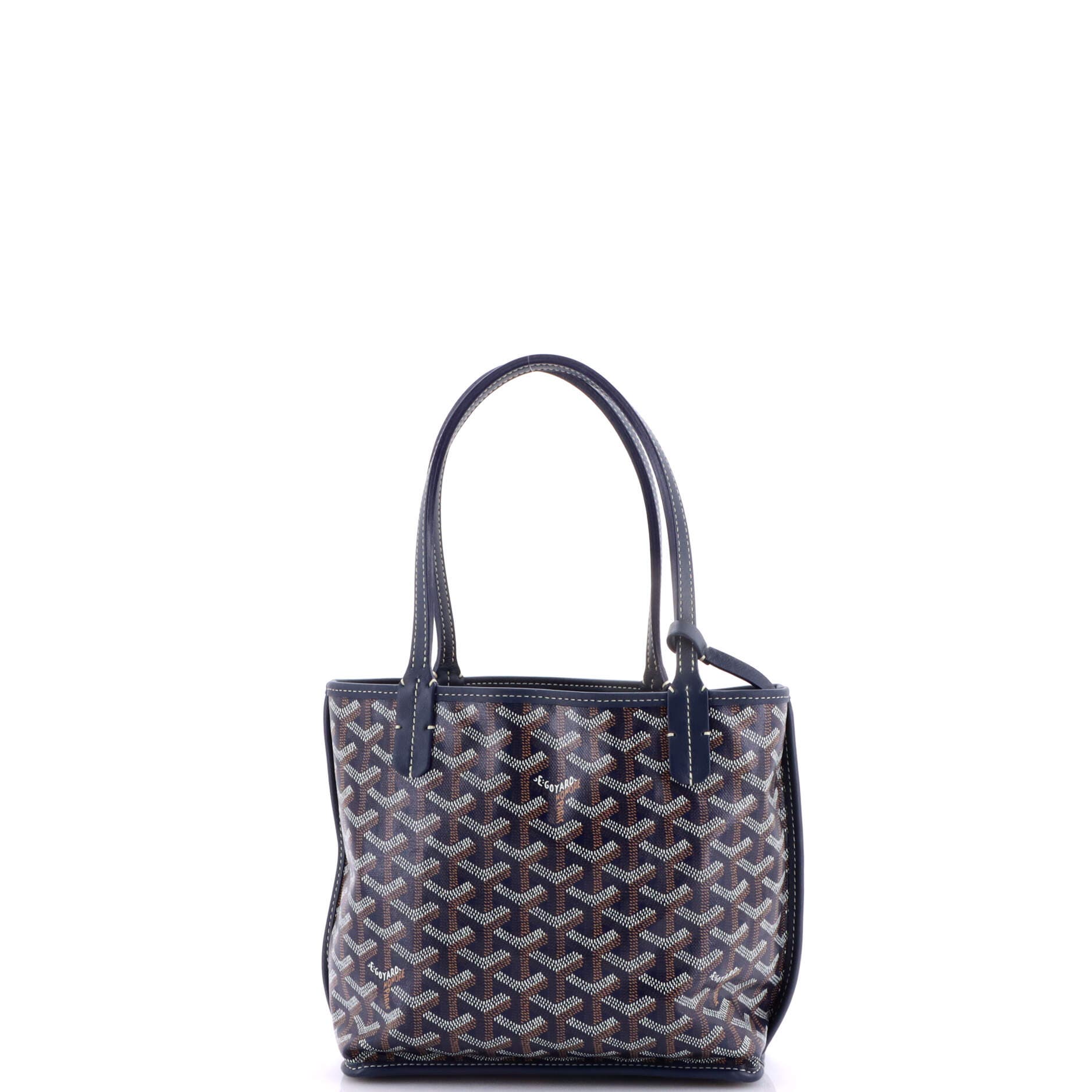 Pre-Owned Goyard Anjou Reversible Tote Coated Canvas Mini, Alternate, color, Blue