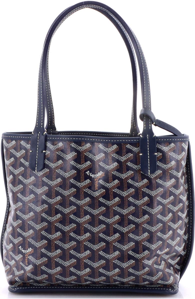 Pre-Owned Goyard Anjou Reversible Tote Coated Canvas Mini, Alternate, color, Blue