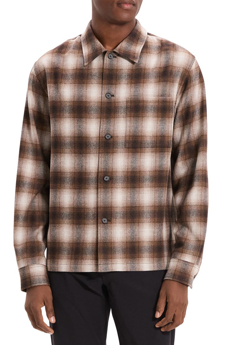 Plaid Button-Up Shirt, Main, color, BROWNWOOD MULTI