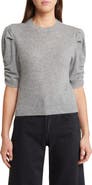 FRAME Ruched Sleeve Recycled Cashmere & Wool Sweater