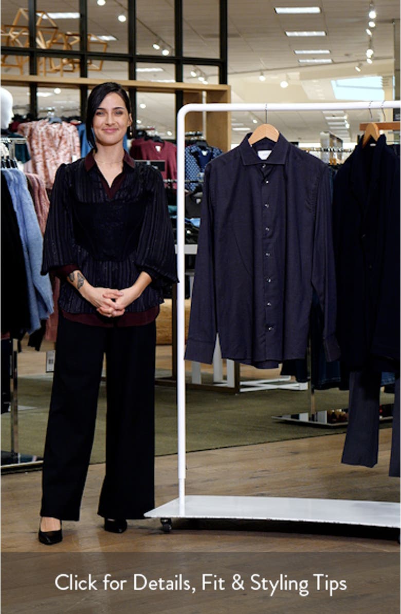 Slim Fit Houndstooth Flannel Dress Shirt, sales video thumbnail