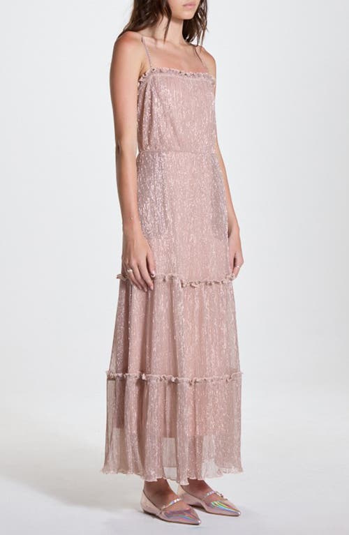 Wishlist Metallic Tiered Maxi Dress In Mauve
