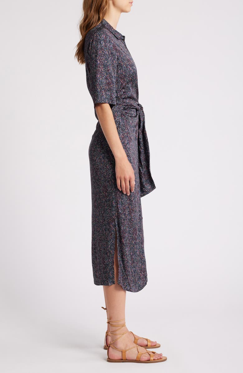 SESSÙN Christi Tie Front Shirtdress, Alternate, color, Christi-Records