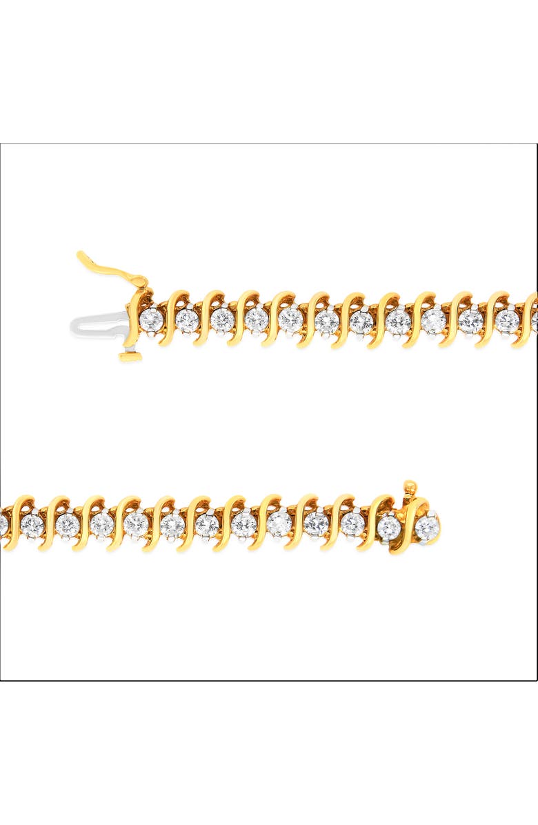 Haus of Brilliance AGS Certified 18K Gold 5.0 Cttw "S" Link Diamond Tennis Bracelet, Alternate, color, Yellow