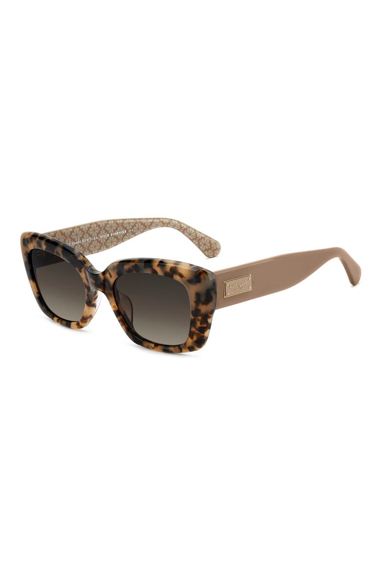 jenell 51mm gradient rectangular sunglasses, Alternate, color, HAVANA