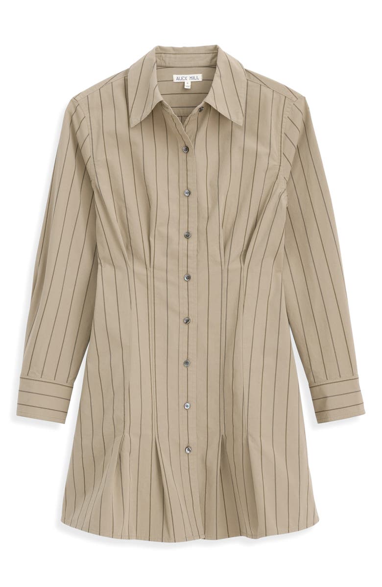 Alex Mill Camille Striped Shirtdress, Alternate, color, Khaki Stripe