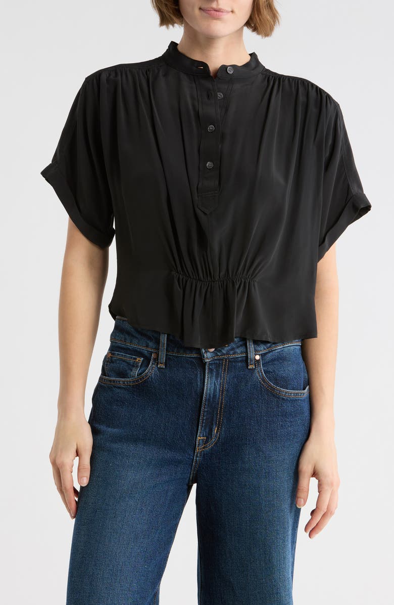 Madewell Grace Short Sleeve Peplum Top, Main, color, True Black