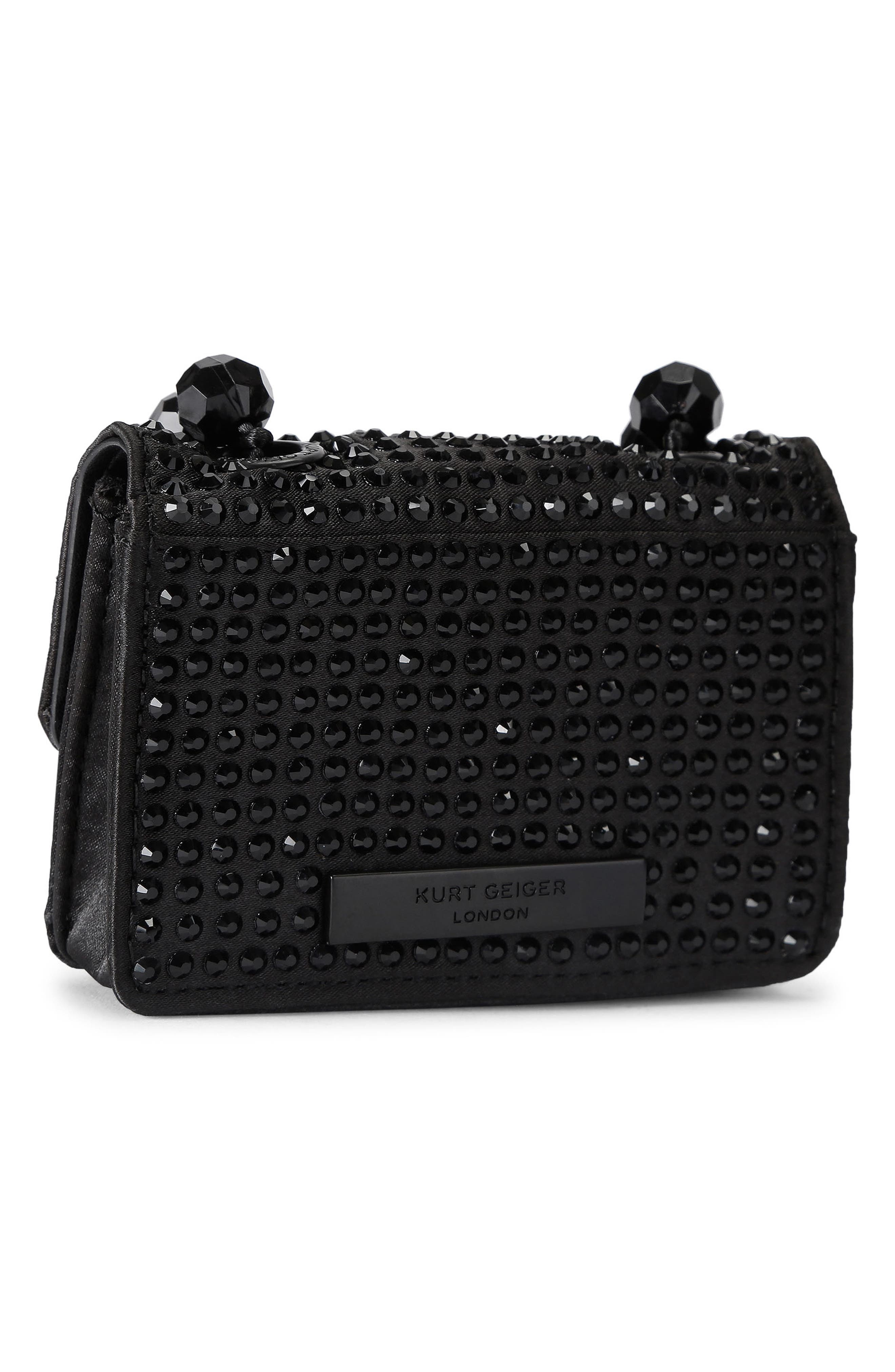 Micro Kensington Beads Quilted Crossbody Bag, Alternate, color, BLACK