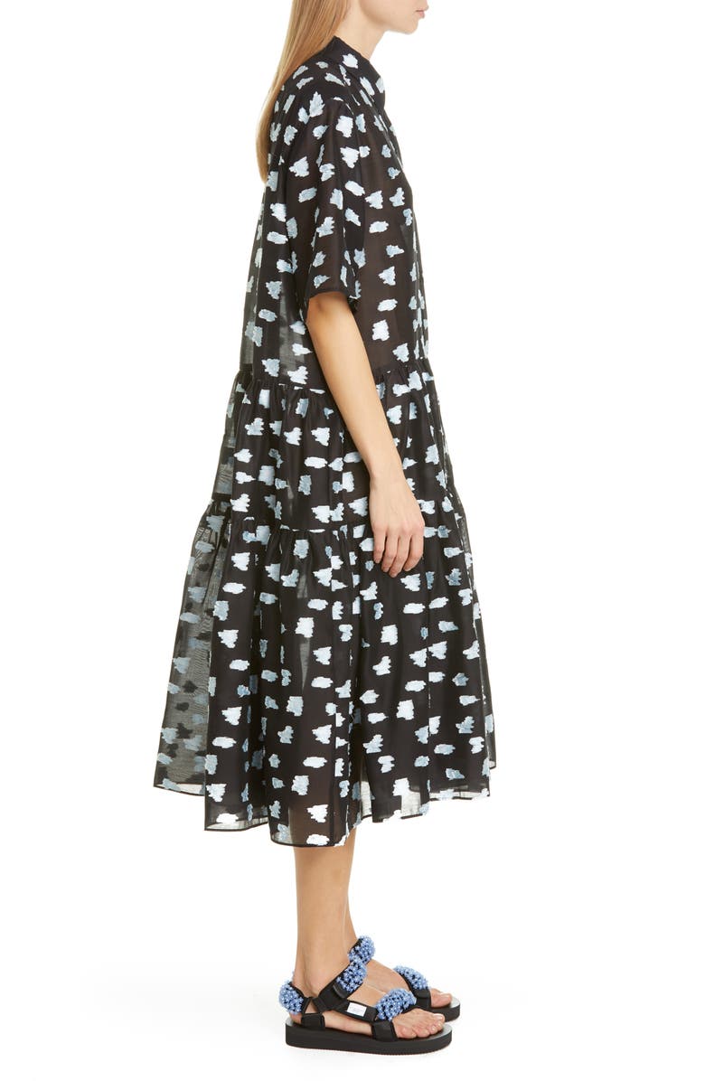 Cecilie Bahnsen Rose Fil Coupé Midi Shirtdress, Alternate, color, 