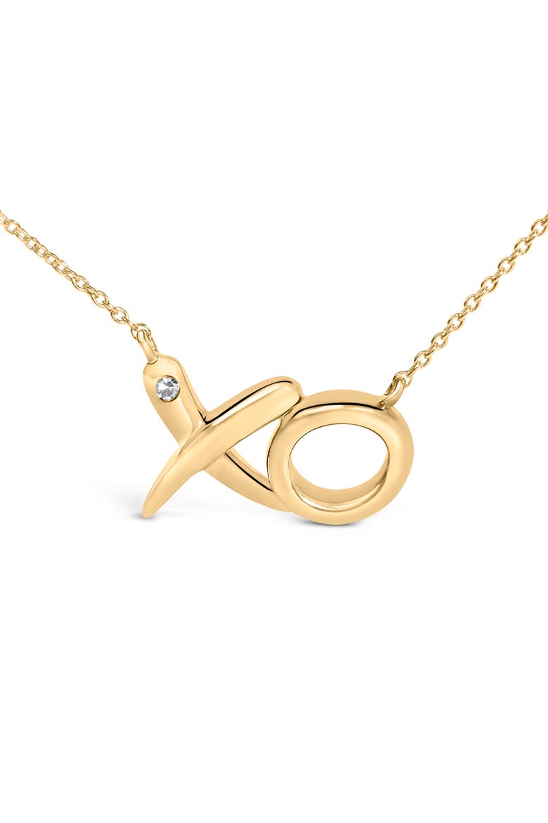 Gold Vermeil Diamond Accent "XO" Necklace, Alternate, color, Silver