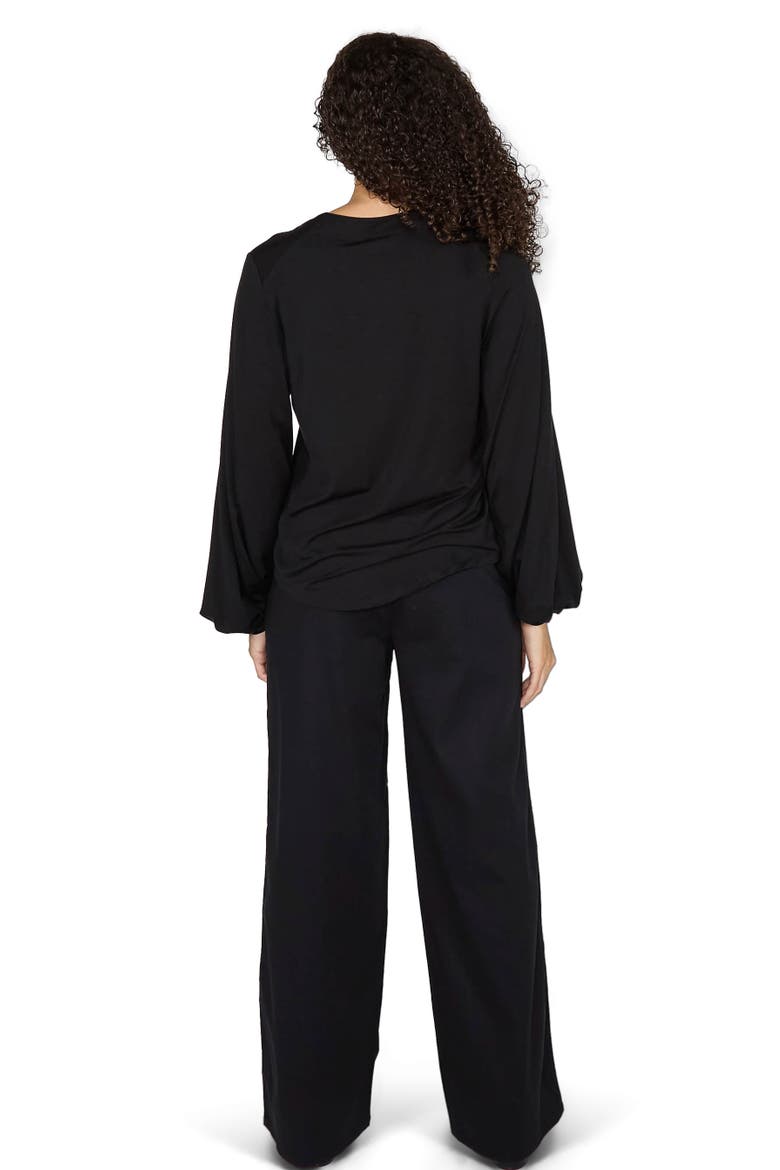 Val Long Sleeve V-neck Top, Alternate, color, Black